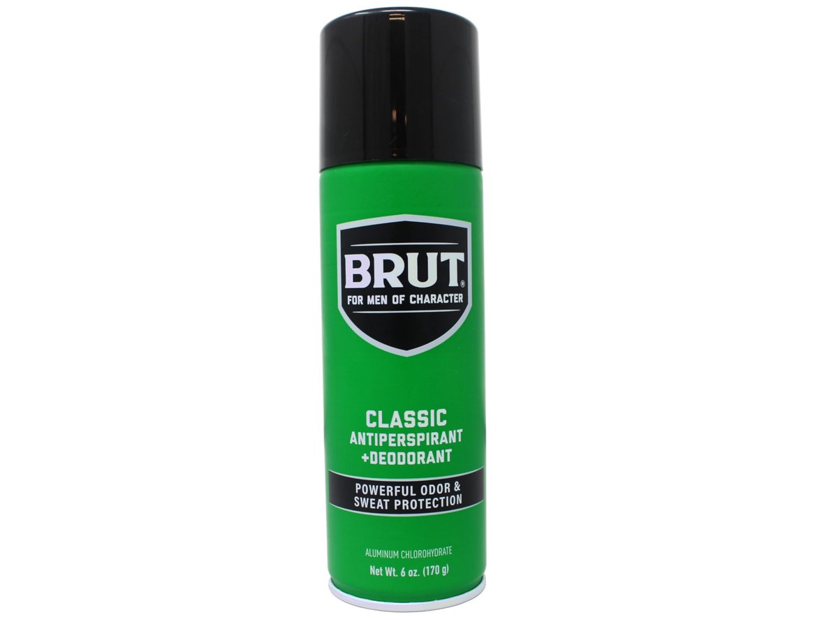 Brut Classic Anti-Perspirant Deodorant Spray, 6 oz (Pack of 4) – Long-Lasting Odor & Wetness Protection for Men Avelisse