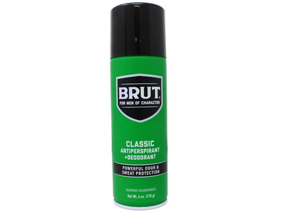 Brut Classic Anti-Perspirant Deodorant Spray, 6 oz (Pack of 4) – Long-Lasting Odor & Wetness Protection for Men Avelisse