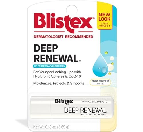 Blistex Deep Renewal Lip Protectant Sunscreen Balm, 0.13 oz (Pack of 4) - SPF 15 Moisturizing Lip Care Avelisse