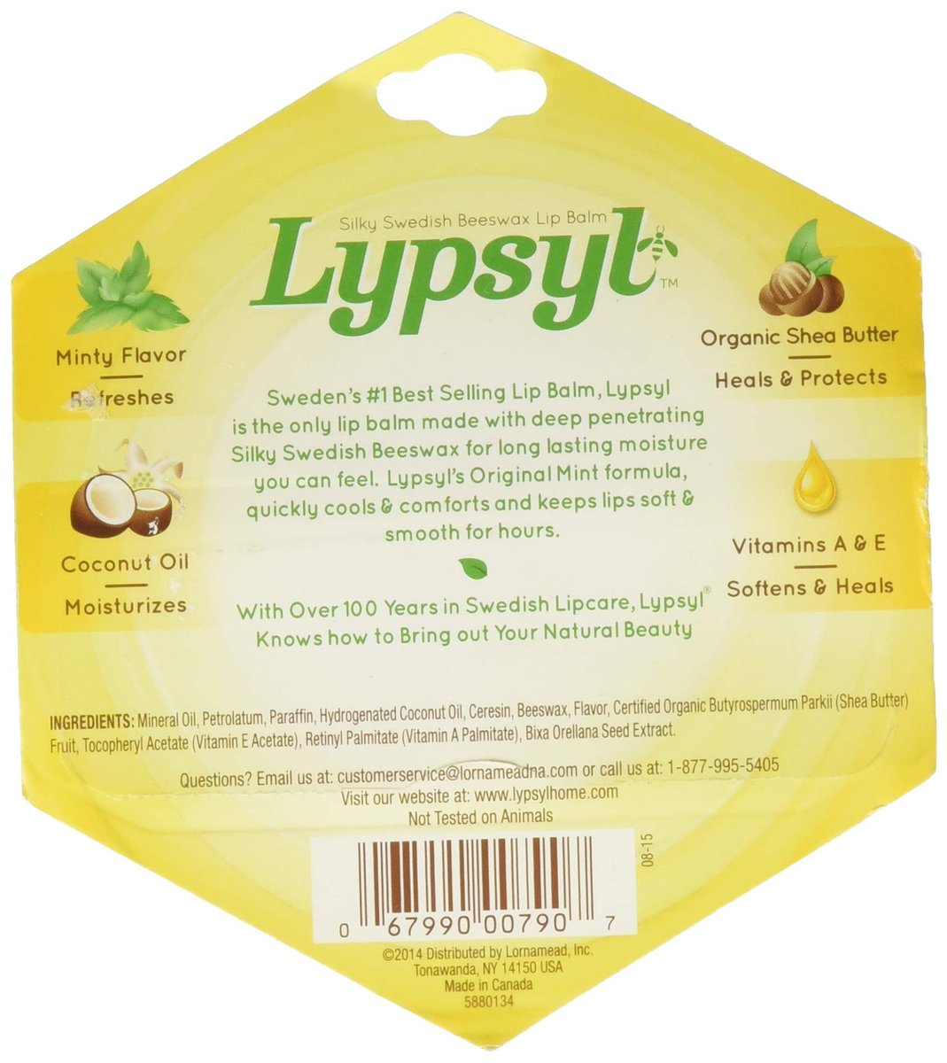 Lypsyl Original Lip Moisturizer - 0.1 oz (Pack of 5) | Classic Cream White Balm Avelisse
