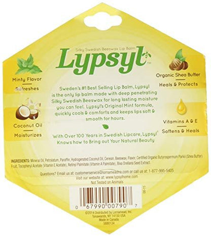 Lypsyl Original Lip Moisturizer - 0.1 oz (Pack of 5) | Classic Cream White Balm Avelisse