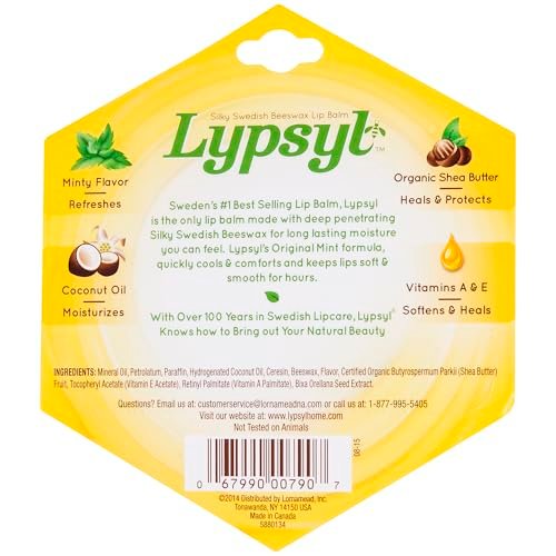 Lypsyl Intense Protection Original Mint Lip Balm - 0.10 oz (Pack of 10) Avelisse