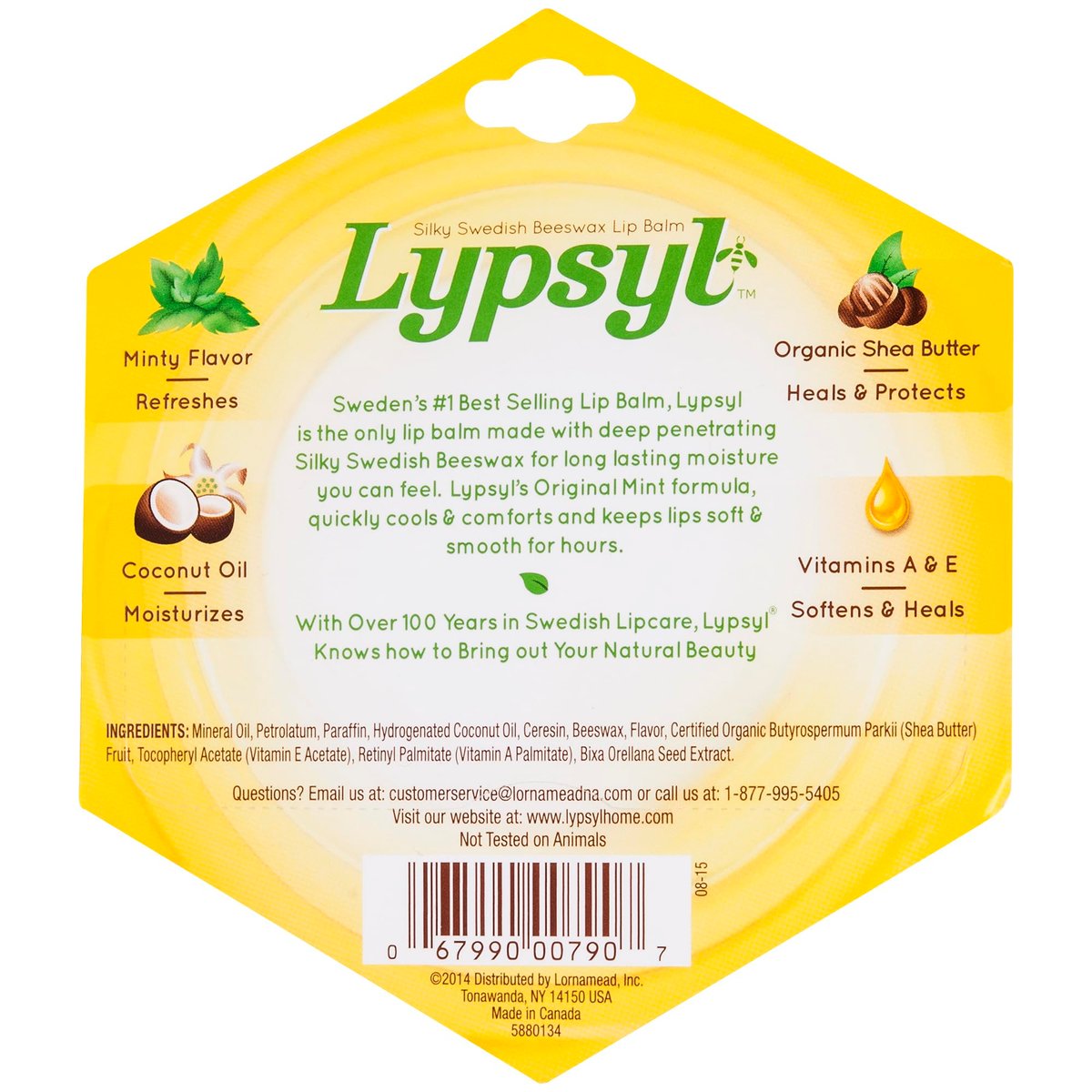 Lypsyl Intense Protection Original Mint Lip Balm - 0.10 oz (Pack of 10) Avelisse