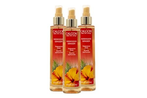 Calgon Hawaiian Ginger Fragrance Body Mist - 8 oz (Pack of 3) | Exotic Tropical Scent Avelisse