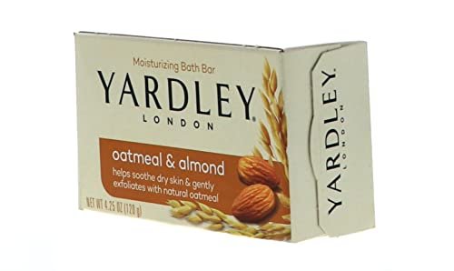 Yardley London Oatmeal Almond Bath Bar 4oz - Pack of 2, Moisturizing Solid Soap for Gentle Cleansing Avelisse