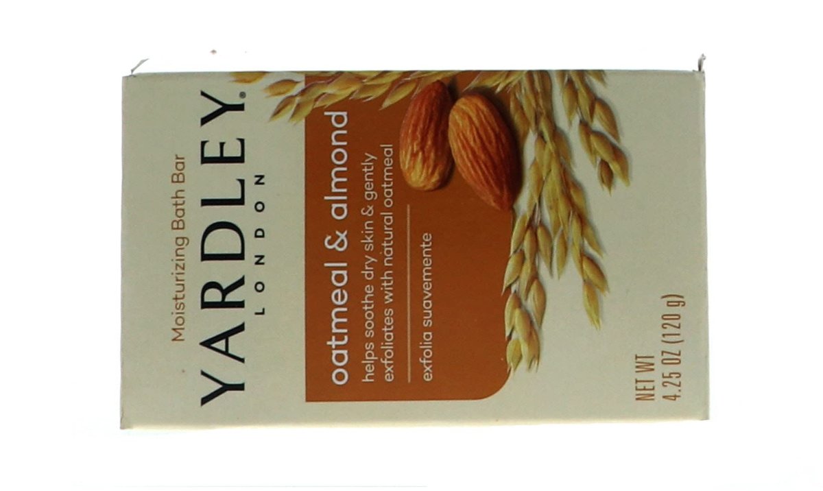 Yardley London Oatmeal Almond Bath Bar 4oz - Pack of 2, Moisturizing Solid Soap for Gentle Cleansing Avelisse