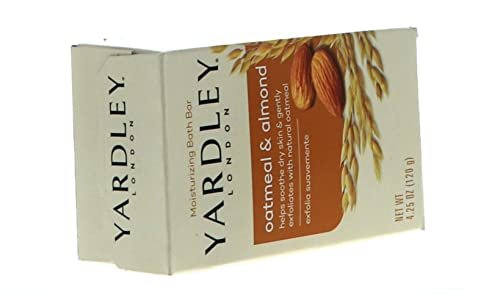 Yardley London Oatmeal Almond Bath Bar 4oz - Pack of 2, Moisturizing Solid Soap for Gentle Cleansing Avelisse