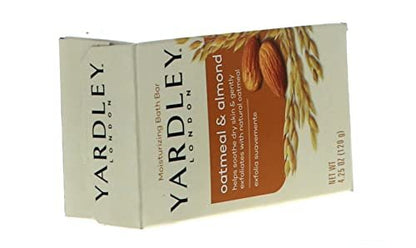 Yardley London Oatmeal Almond Bath Bar 4oz - Pack of 2, Moisturizing Solid Soap for Gentle Cleansing Avelisse