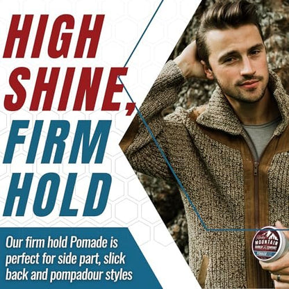 Rocky Mountain Barber Company Pomade for Men – 5 oz Tub Classic Water Based Pomade with Strong Firm Hold & High Shine Avelisse