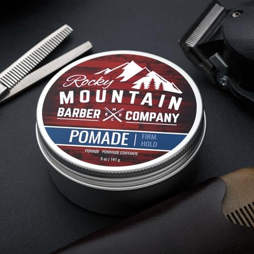 Rocky Mountain Barber Company Pomade for Men – 5 oz Tub Classic Water Based Pomade with Strong Firm Hold & High Shine Avelisse