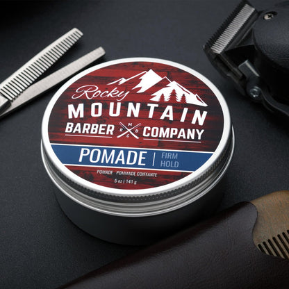 Rocky Mountain Barber Company Pomade for Men – 5 oz Tub Classic Water Based Pomade with Strong Firm Hold & High Shine Avelisse