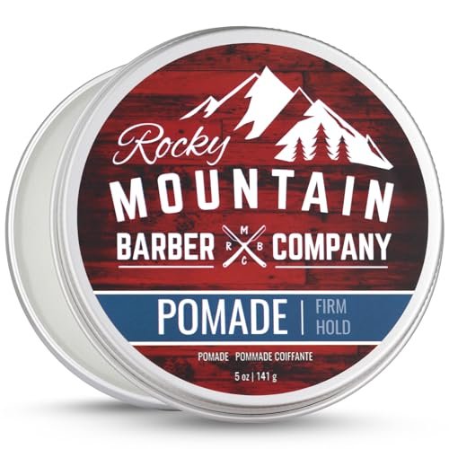 Rocky Mountain Barber Company Pomade for Men – 5 oz Tub Classic Water Based Pomade with Strong Firm Hold & High Shine Avelisse