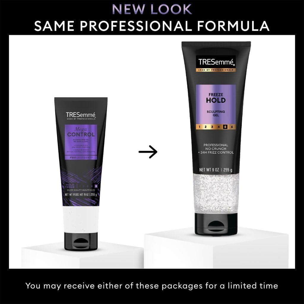 TRESemmé Mega Control Hair Gel 4-Pack, 9 oz Each, 24H Frizz Control & Keratin Repair Avelisse