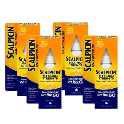 Scalpicin Max Strength Scalp Itch Treatment, 1.5 Fl Oz (Pack of 4) Avelisse