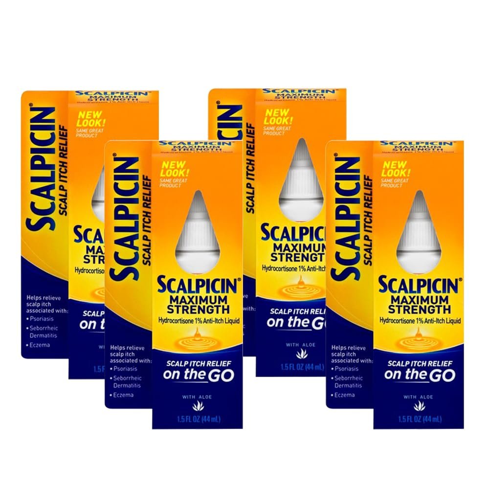 Scalpicin Max Strength Scalp Itch Treatment, 1.5 Fl Oz (Pack of 4) Avelisse