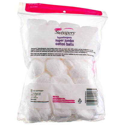 Swisspers Premium Super Jumbo Cotton Ball, Puff Perfect (Pack of 3) - 210 Count