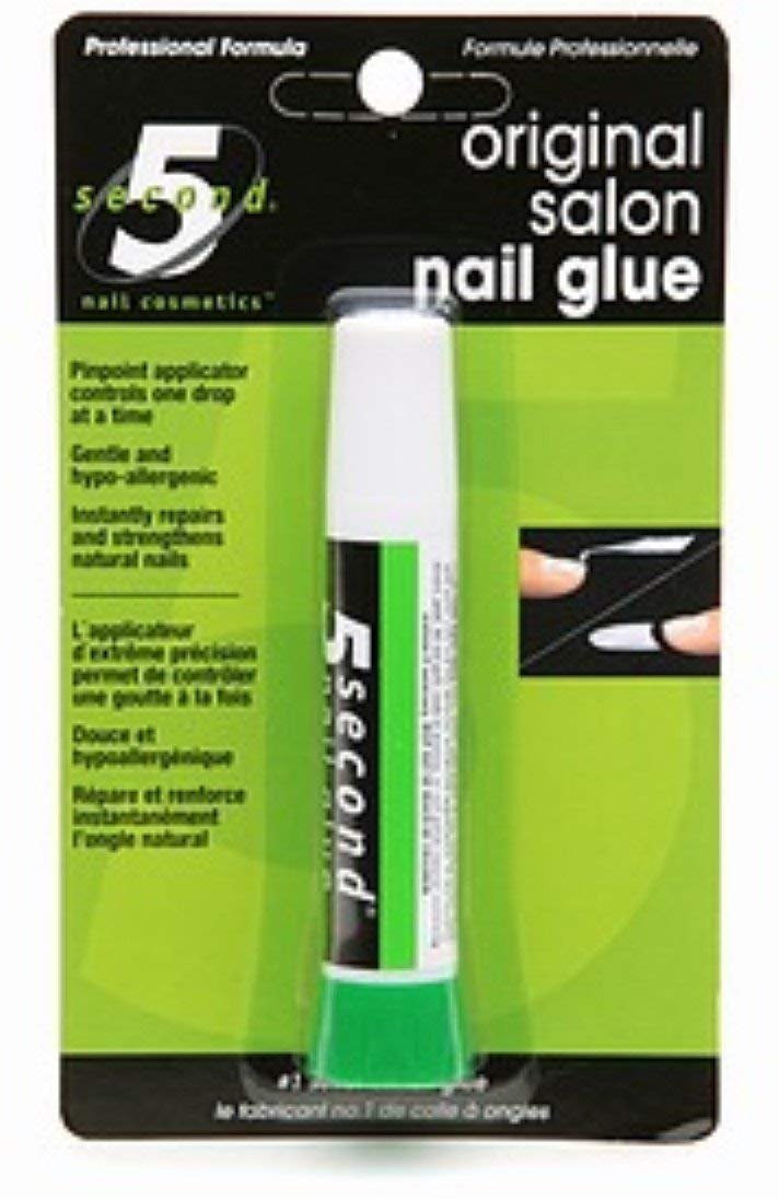 5 Second Salon Nail Glue - 0.07 oz (Pack of 3) - Professional Clear Adhesive for Artificial Nails - görsel 1