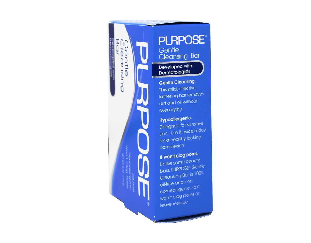 Purpose Gentle Cleansing Bar - Hypoallergenic, Sulfate-Free, Oil-Free Soap for Sensitive & Dry Skin - 6 oz (Pack of 6) Avelisse