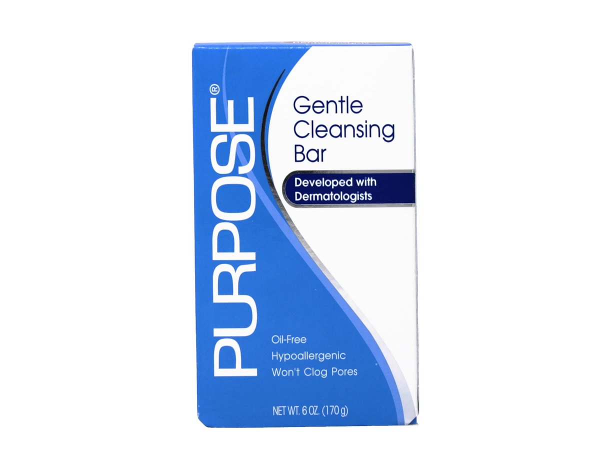Purpose Gentle Cleansing Bar - Hypoallergenic, Sulfate-Free, Oil-Free Soap for Sensitive & Dry Skin - 6 oz (Pack of 6) Avelisse