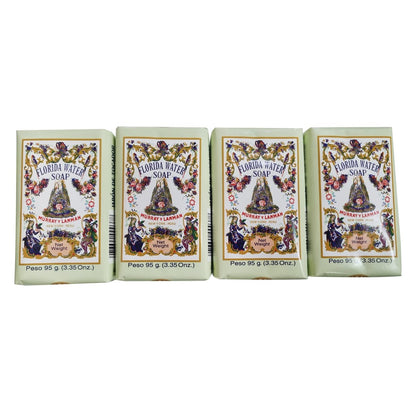 Florida Water Bar Soap 3.3 oz - Pack of 4 - Classic Gentle Cleansing Soap