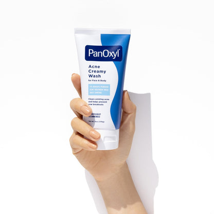 PanOxyl 4% Benzoyl Peroxide Acne Creamy Wash, 6 oz (Pack of 8) - Effective Acne Treatment Face & Body Wash
