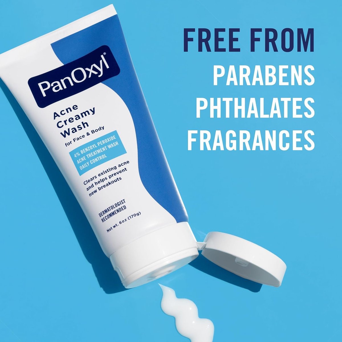 PanOxyl 4% Benzoyl Peroxide Acne Creamy Wash, 6 oz (Pack of 8) - Effective Acne Treatment Face & Body Wash - görsel 5