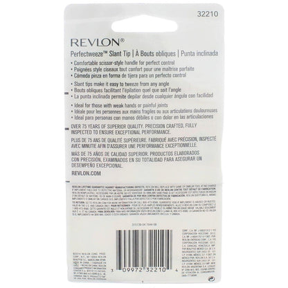 Revlon Perfectweeze Slant Tip Tweezer – Stainless Steel, Premium Precision Tweezers for Eyebrow Hair Removal (Pack of 3) Avelisse