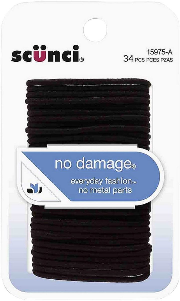 Scunci No Damage Hair Elastics – Small Black Hair Ties, 102 Count (3-Pack) - görsel 1
