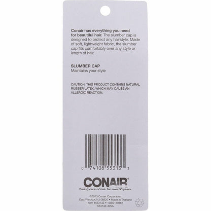 Conair Styling Essentials Slumber Cap - 3-Pack, Soft Fabric Shower Caps for Hair Protection