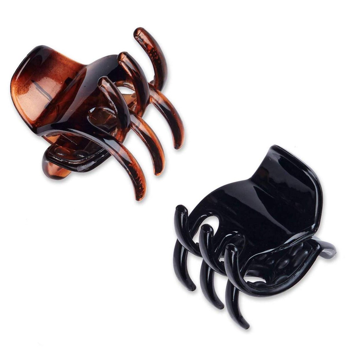 Scunci No-Slip Grip Chunky Jaw Clips - All-Day Hold, 2-Pack (Black & Tortoise) - görsel 3