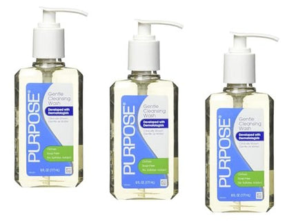 Purpose Gentle Cleansing Wash, Oil-Free, Soap-Free, No Sulfates Added, 6 FL OZ (Pack of 3) Avelisse