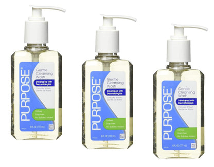 Purpose Gentle Cleansing Wash, Oil-Free, Soap-Free, No Sulfates Added, 6 FL OZ (Pack of 3) Avelisse