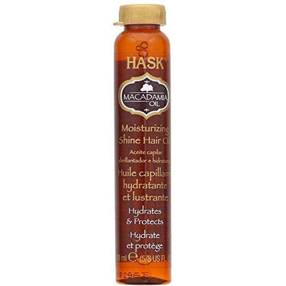 Hask Macadamia Revitalizing Shine Oil - 0.63 oz (Pack of 4) - Lightweight Hair Treatment for Shine and Softness
