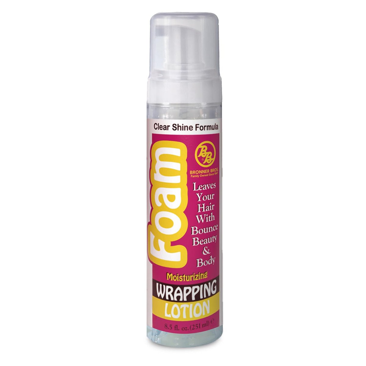 Bronner Bros BB Foam Wrap Lotion - Moisturizing Foaming Wrap with Olive Oil for Natural & Relaxed Hair - Alcohol-Free, No Flaking or Build-Up, Define Curls, Style Roller Sets & Finger Waves - 8 oz - görsel 1