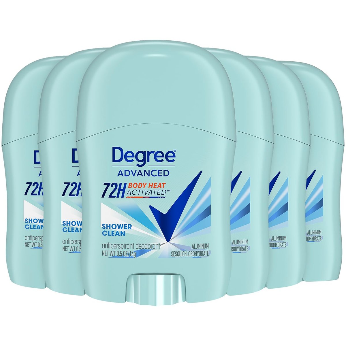 Degree Advanced Antiperspirant Deodorant, Shower Clean, 6-Pack, 0.5 oz Each, 72-Hour Protection for Women - görsel 1