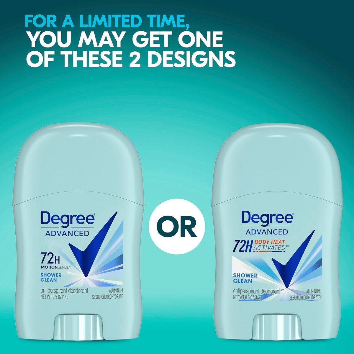 Degree Advanced Antiperspirant Deodorant, Shower Clean, 6-Pack, 0.5 oz Each, 72-Hour Protection for Women - görsel 5