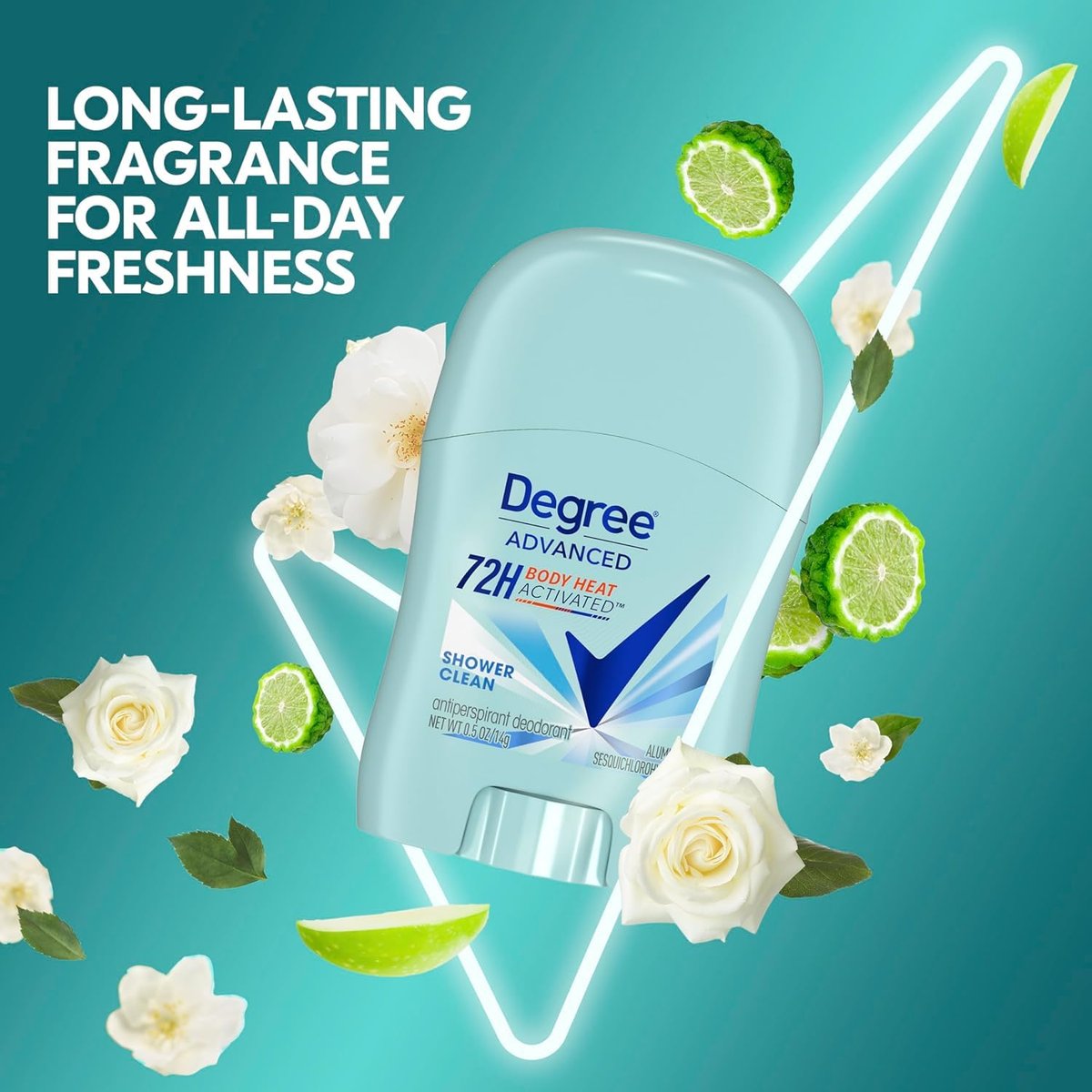 Degree Advanced Antiperspirant Deodorant, Shower Clean, 6-Pack, 0.5 oz Each, 72-Hour Protection for Women - görsel 7