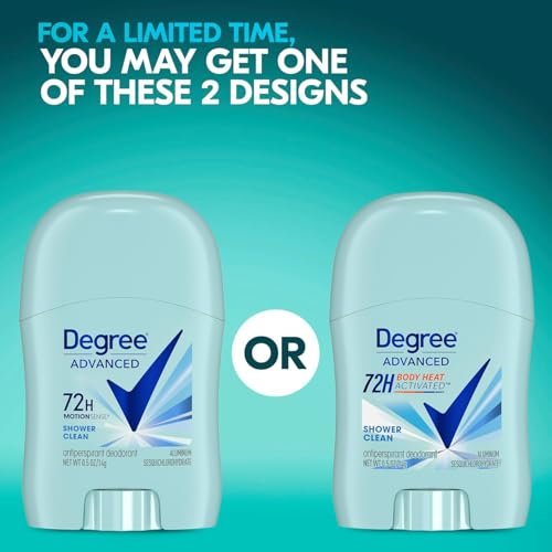 Degree Advanced Antiperspirant Deodorant, Shower Clean, 6-Pack, 0.5 oz Each, 72-Hour Protection for Women - görsel 6