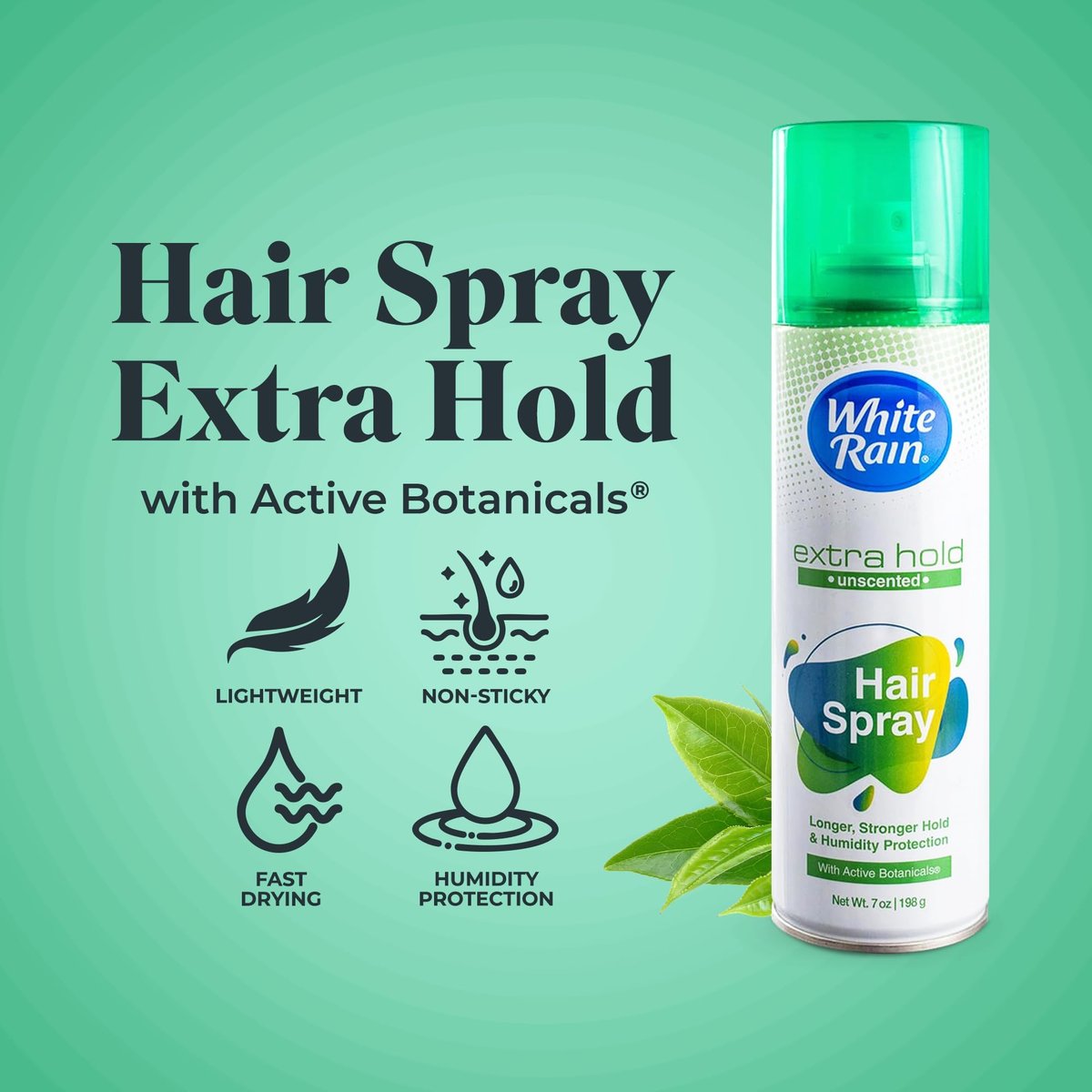 White Rain Aerosol Hairspray Unscented, Extra Hold - 7 oz (Pack of 2) Avelisse