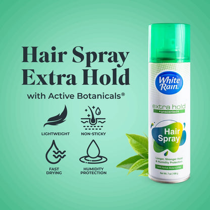 White Rain Aerosol Hairspray Unscented, Extra Hold - 7 oz (Pack of 2) Avelisse