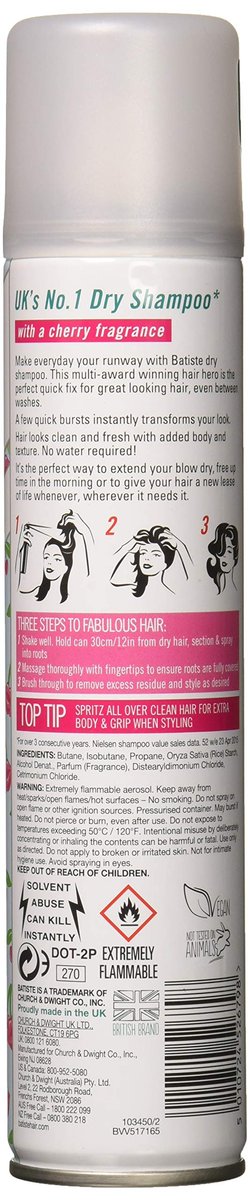 Batiste Dry Shampoo Cherry, 6.73 oz (200ml) - 6 Pack