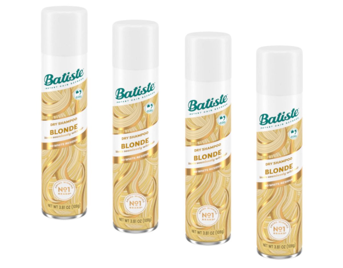 Batiste Dry Shampoo Blonde 3.81oz (Pack of 4) – Refresh & Volumize Hair Avelisse