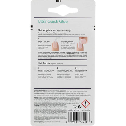 Nailene Ultra Quick Nail Glue - 3 Pack (0.1 oz Each) - Clear Rubber-Based Formula for Strong, Long-Lasting Hold Avelisse
