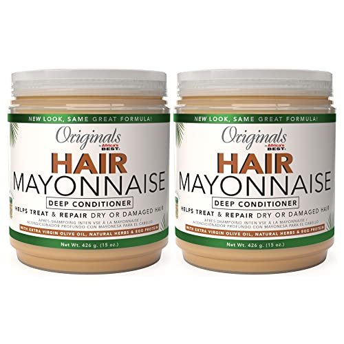 Originals by Africa's Best Hair Mayonnaise Conditioner – 2 Pack (15 oz Jars) – Deep Conditioning & Repair with Egg Protein & Olive Oil Avelisse