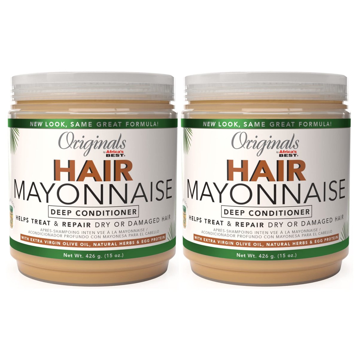 Originals by Africa's Best Hair Mayonnaise Conditioner – 2 Pack (15 oz Jars) – Deep Conditioning & Repair with Egg Protein & Olive Oil Avelisse