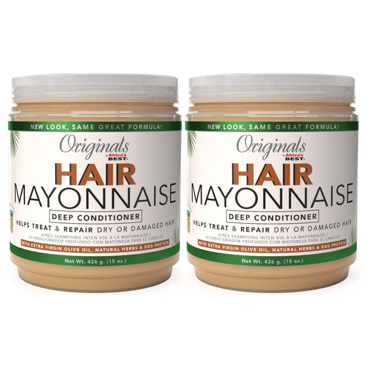 Originals by Africa's Best Hair Mayonnaise Conditioner – 2 Pack (15 oz Jars) – Deep Conditioning & Repair with Egg Protein & Olive Oil Avelisse