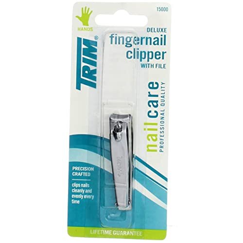 Trim Deluxe Fingernail Clippers Set of 3 with File - Professional Alloy Steel Nail Care Kit for Seniors, Arthritis, and TSA Travel - görsel 3