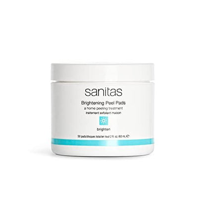 Sanitas Skincare Brightening Peel Pads - Home Exfoliating Treatment with Lactic, Glycolic, and Salicylic Acids, 50 Pads Avelisse