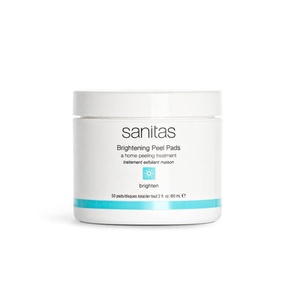 Sanitas Skincare Brightening Peel Pads - Home Exfoliating Treatment with Lactic, Glycolic, and Salicylic Acids, 50 Pads Avelisse