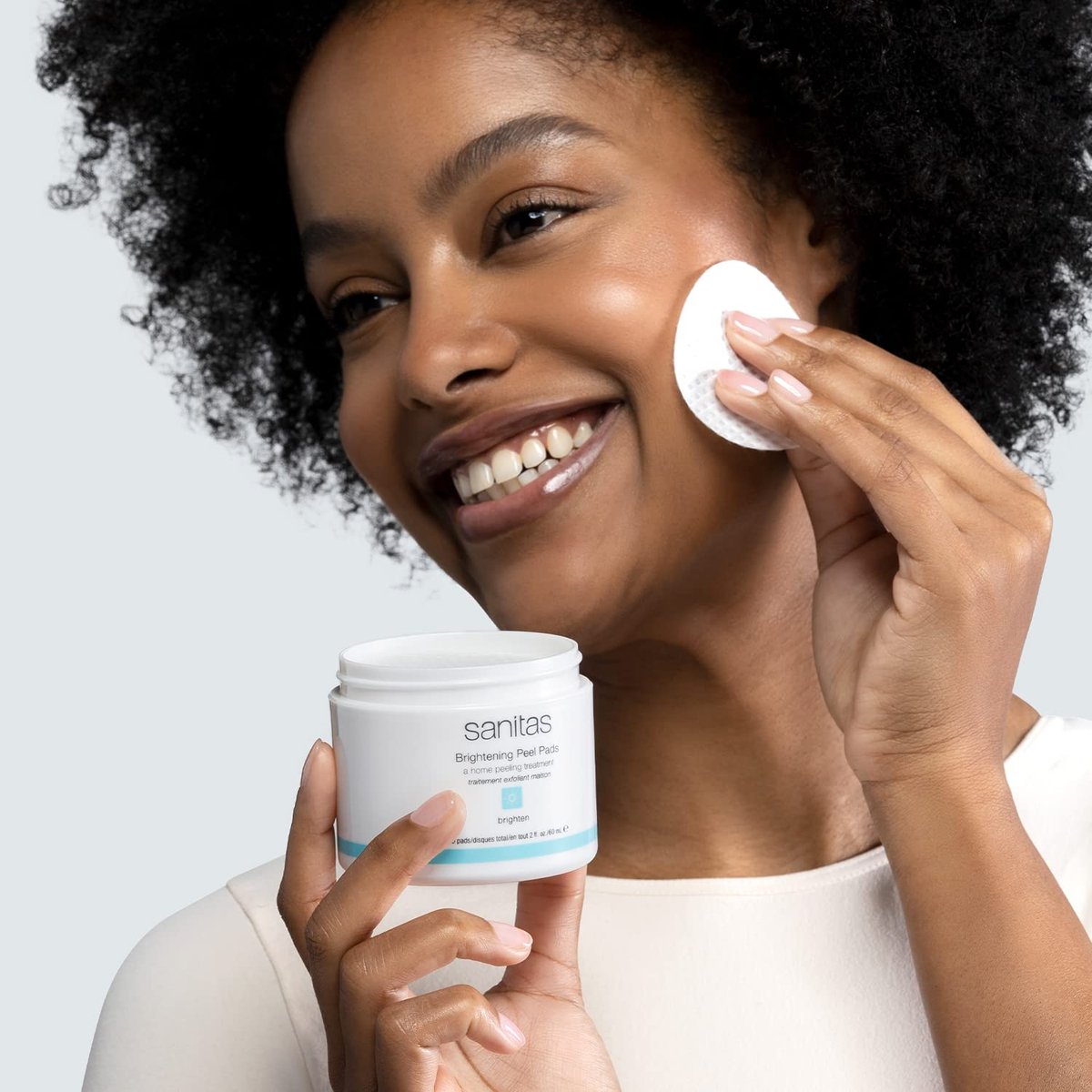 Sanitas Skincare Brightening Peel Pads - Home Exfoliating Treatment with Lactic, Glycolic, and Salicylic Acids, 50 Pads Avelisse